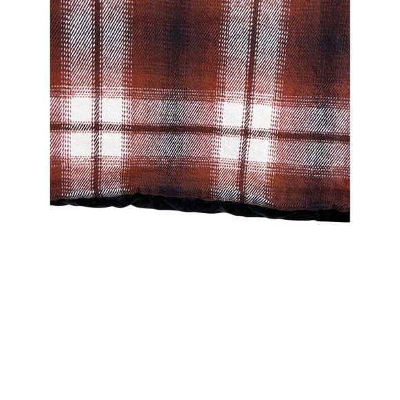 Aeropostale Jacket XL Orange Plaid Quilted Flannel Snaps Preppy Y2K Shacket 80s - Picture 11 of 12